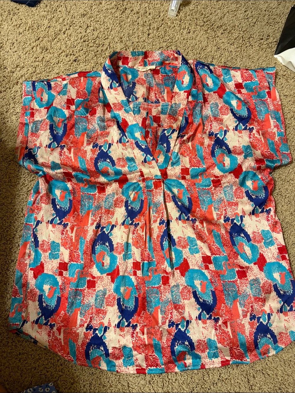 Entro Bright Multicolor Abstract Print Blouse